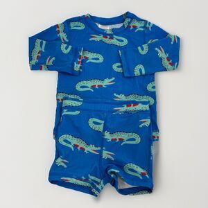 Hanna Andersson Bathing Suit Boys Size 2T Rashguard Alligator Two Piece